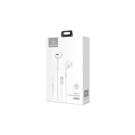 Vezetékes fülhallgató, stereo headset Type-C csatlakozóval Usams SJ323 EP-34 fehér