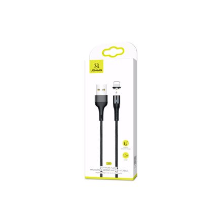 Mágneses töltőkábel Lightning csatlakozóval 2.4A 1 méter Usams SJ333 U29 Magnetic fekete