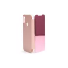 Clear view Samsung Galaxy A11 A115F oldalra nyíló tok rose gold