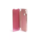 Clear view Samsung Galaxy A11 A115F oldalra nyíló tok rose gold