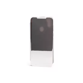  Clear view Samsung Galaxy A11 A115F oldalra nyíló tok ezüst