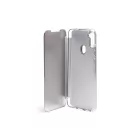 Clear view Samsung Galaxy A11 A115F oldalra nyíló tok ezüst