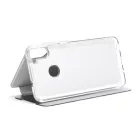 Clear view Samsung Galaxy A11 A115F oldalra nyíló tok ezüst