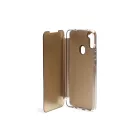Clear view Samsung Galaxy A11 A115F oldalra nyíló tok arany