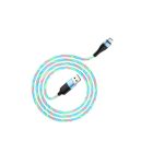 Világítós töltő és adatkábel USB/Micro-USB csatlakozóval 2.4A 1 méter Hoco U85 Charmin Night kék