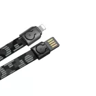 Töltő és adatkábel Lightning csatlakozóval 2.4A 85 cm Baseus Collar Lanyard mintás