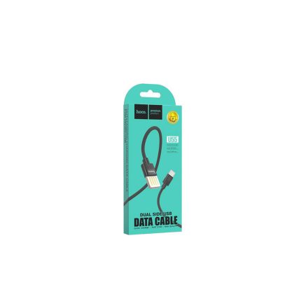 Töltő és adatkábel USB/Type-C csatlakozóval 2.4A 1.2 méter Hoco U55 fekete