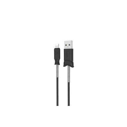 Töltő és adatkábel Lightning csatlakozóval 2.4A 1 méter Hoco X24 Pisces fekete