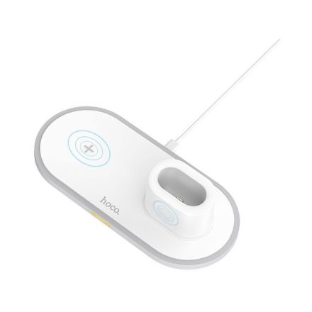 HOCO CW21 Wisdom 3in1 Wireless gyorstöltőállomás (Telefon/ Fülhallgató/ Watch) fehér