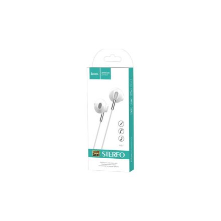 Vezetékes fülhallgató, headset 3.5 mm-es Jack csatlakozóval Hoco M57 Sky fehér