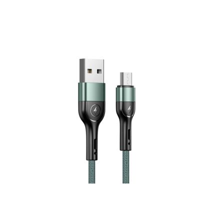 Töltő és adatkábel USB/Micro-USB csatlakozóval 2A 1 méter Usams SJ450 U55 zöld