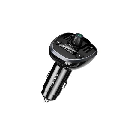 Dupla USB portos szivargyújtós autós gyorstöltő 3.4A + FM transmitter Usams C21 CC115 fekete