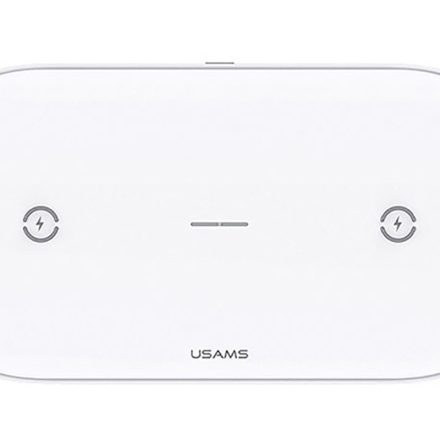 Usams CD120 Dual Wireless Telefon / Airpods Töltő 10W fehér