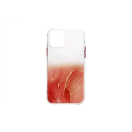 Márványmintás telefontok iPhone 12 Mini piros