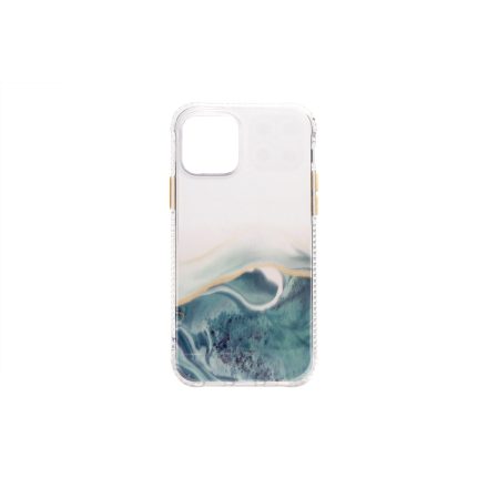 Márványmintás telefontok iPhone 12/12 Pro sötétzöld