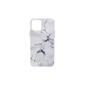   Márványmintás TPU szélű PC telefontok iPhone 12 Mini szürke