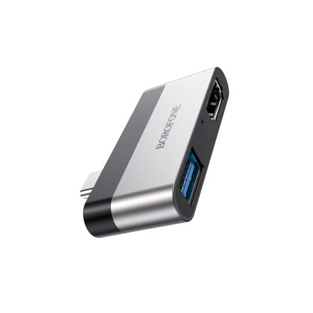 Type-C-HDMI/USB 3.0 átalakító adapter Borofone DH2 ezüst