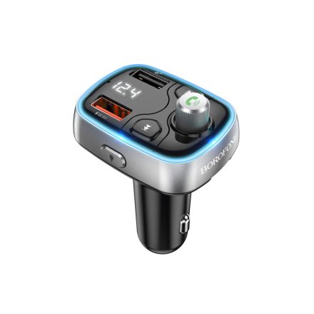 Autós telefontöltő + FM transmitter Borofone BC32 Sunlight fekete