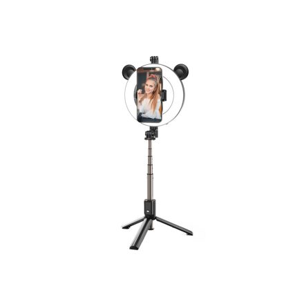 Bluetooth tripod selfie állvány LED lámpával Borofone BY6 Perfectpic fekete