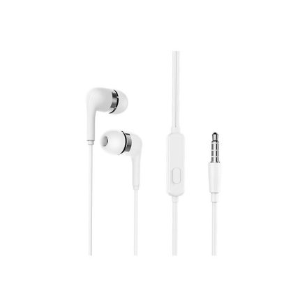 Vezetékes fülhallgató, headset 3,5 mm-es Jack csatlakozóval YooUp E01 fehér
