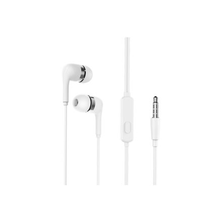 Vezetékes fülhallgató, headset 3,5 mm-es Jack csatlakozóval YooUp E01 fehér