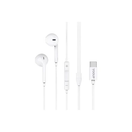 Vezetékes fülhallgató, headset Type-C csatlakozóval YooUp E03 Amazing fehér