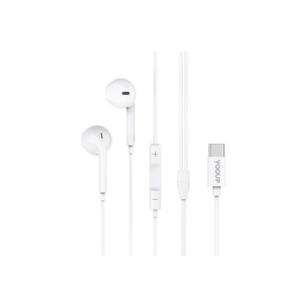 Vezetékes fülhallgató, headset Type-C csatlakozóval YooUp E03 Amazing fehér