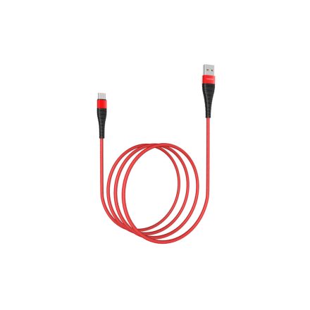 Töltő és adatkábel USB/Type-C csatlakozóval 3A 1 méter YooUp L02 Munificent piros