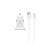 Dupla USB portos autóstöltő 2.4A + micro USB kábel YooUp C01 Lasting fehér