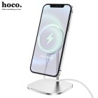 Hoco CW32 Happiness Mágneses Wireless Gyorstöltő Állvány (MagSafe Kompatibilis) Ezüst