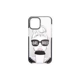 Mintás TPU telefontok Girl iPhone 12/12 Pro YooUp fekete