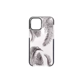 Mintás TPU telefontok Palm Leaf iPhone 12 Mini YooUp fekete