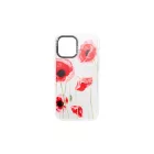 YooUp iPhone 12 / 12 Pro Mintás Tok Poppy fehér
