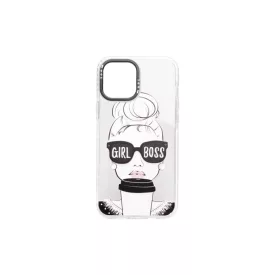   Mintás TPU telefontok Girl Black iPhone 12 Mini YooUp fehér