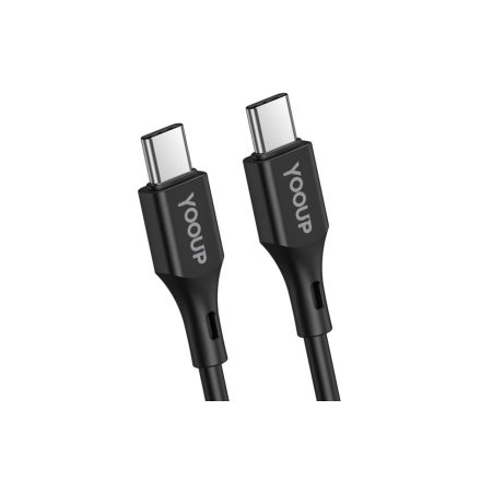 Töltő és adatkábel Type-C/Type-C csatlakozóval 3A PD60W 1 méter YooUp L03 Cool fekete