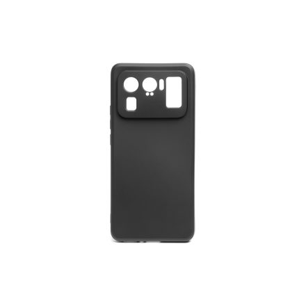 Gumis TPU telefontok Xiaomi Mi 11 Ultra TJ oldalra nyíló tok ívelt sarkokkal fekete