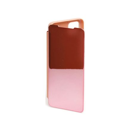 Clear view Samsung Galaxy A22 5G A266B oldalra nyíló tok rose gold