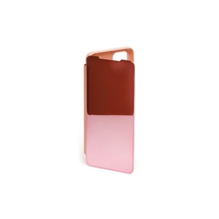 Clear view Samsung Galaxy A22 5G A266B oldalra nyíló tok rose gold