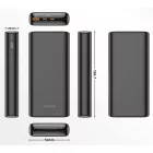 Power Bank 20000 mAh Veger T65A PD 45/65W QC 3.0 fekete