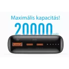 Power Bank 20000 mAh Veger T65A PD 45/65W QC 3.0 fekete
