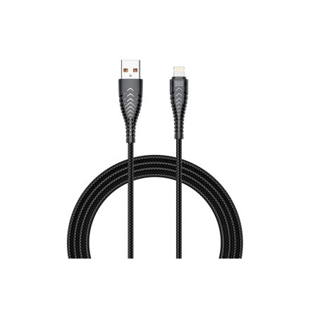 Töltő és adatkábel Lightning csatlakozóval 2.4A 1.2 méter Veger V105 fekete