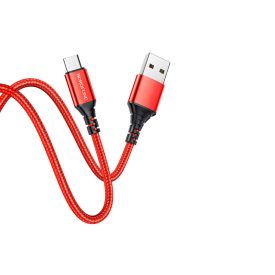   Töltő és adatkábel USB/Micro-USB csatlakozóval 2.4A 1 méter Borofone BX54 Ultra Bright piros