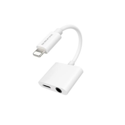 3.5 mm-es Jack/Lightning adapter Borofone BV12 fehér