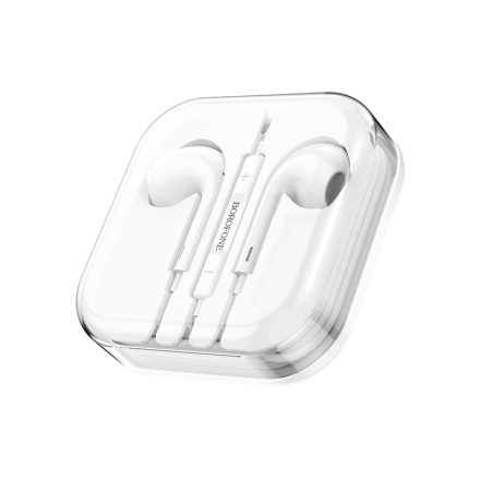 Vezetékes fülhallgató, headset Lightning csatlakozóval Borofone BM30 Pro Original fehér