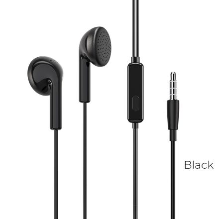 Vezetékes fülhallgató, headset 3,5 mm-es Jack csatlakozóval Borofone BM40 Sage fekete