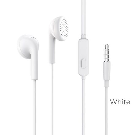 Vezetékes fülhallgató, headset 3,5 mm-es Jack csatlakozóval Borofone BM40 Sage fehér