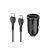 Dupla USB portos autós telefontöltő + Type-C/Type-C kábel Hoco NZ2 Link PD 30W + QC3.0 fekete