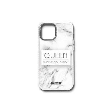 YooUp iPhone 13 Pro Mintás Tok Márvány Szürke fehér