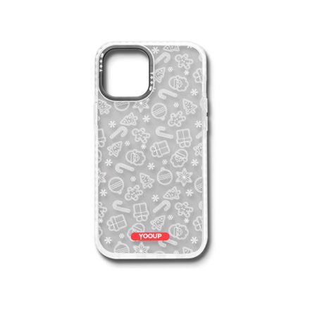 Mintás telefontok Karácsonyi iPhone 12/12 Pro YooUp fehér kerettel