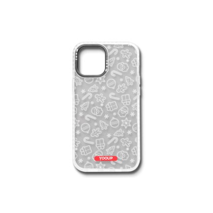 Mintás telefontok Karácsonyi iPhone 12/12 Pro YooUp fehér kerettel